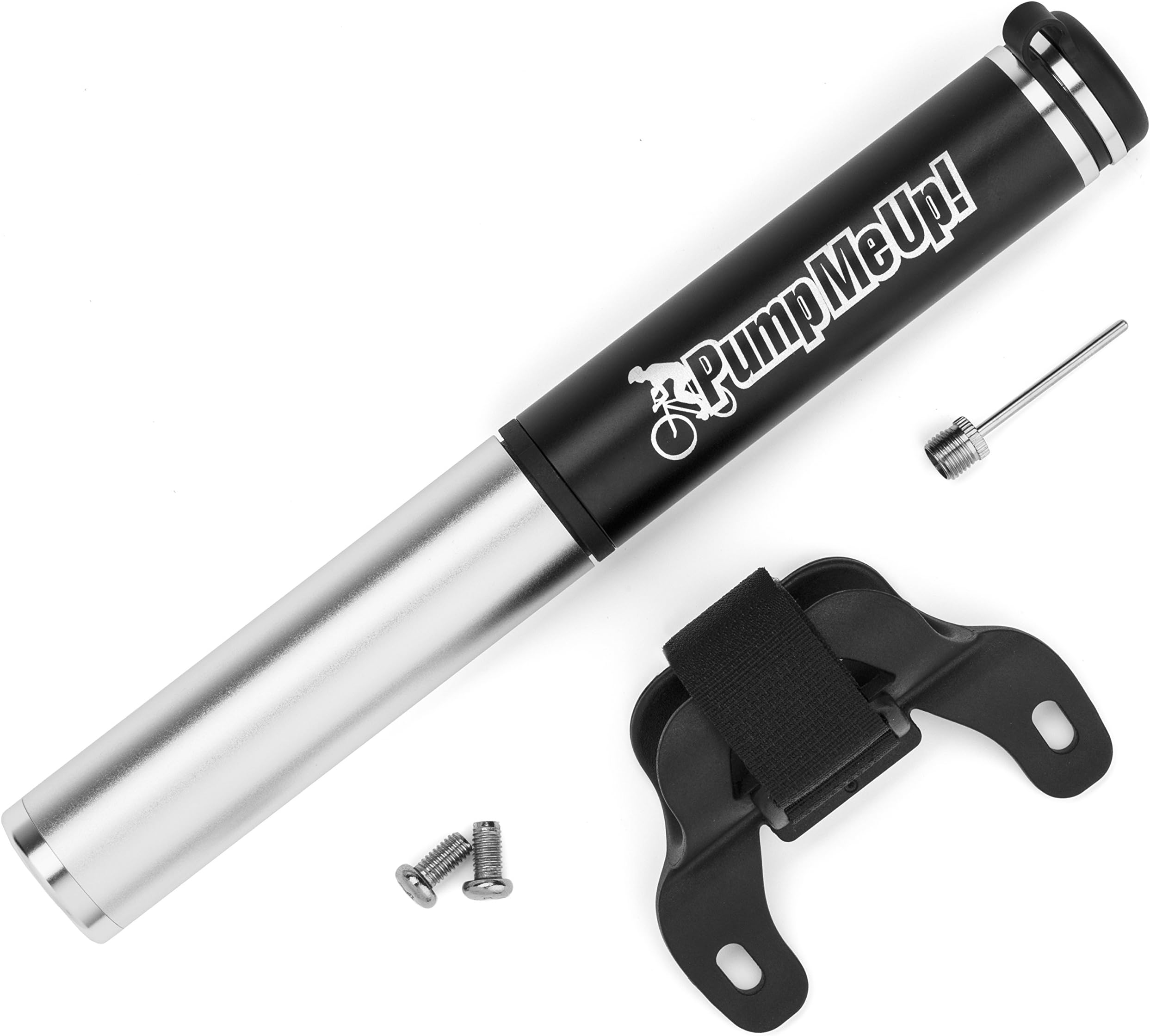 Bike Pump - Premium Compact Portable Mini Bicycle Hand Pump With Hidden Flexible Hose - Never Damage Another Tire Valve - Presta & Schrader Valve Compatible - Cycling Frame Mounting Kit Included