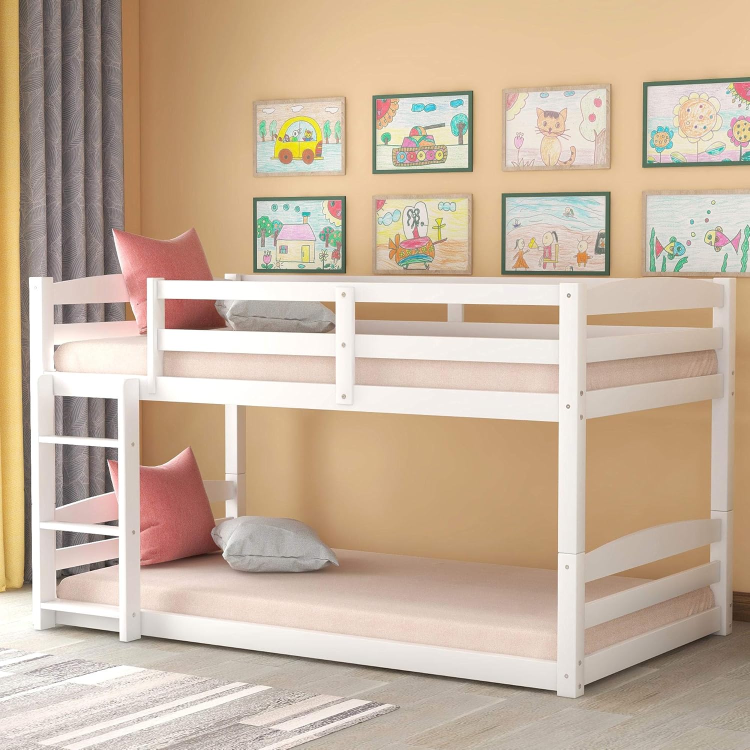 trio bunk beds with storage