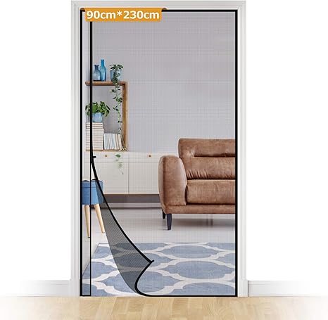Amazon 玄関用片開き網戸 マグネット式網戸 自動的に閉める 夏に涼しい 省エネ ドア用網戸 虫 蚊 ハエなどを避ける 適用ドアのサイズ 90 230cm ブラック 網戸
