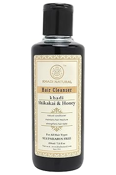 Khadi Natural Ayurvedic Shikakai Honey Hair Cleanser SLS and Paraben Free, 210ml