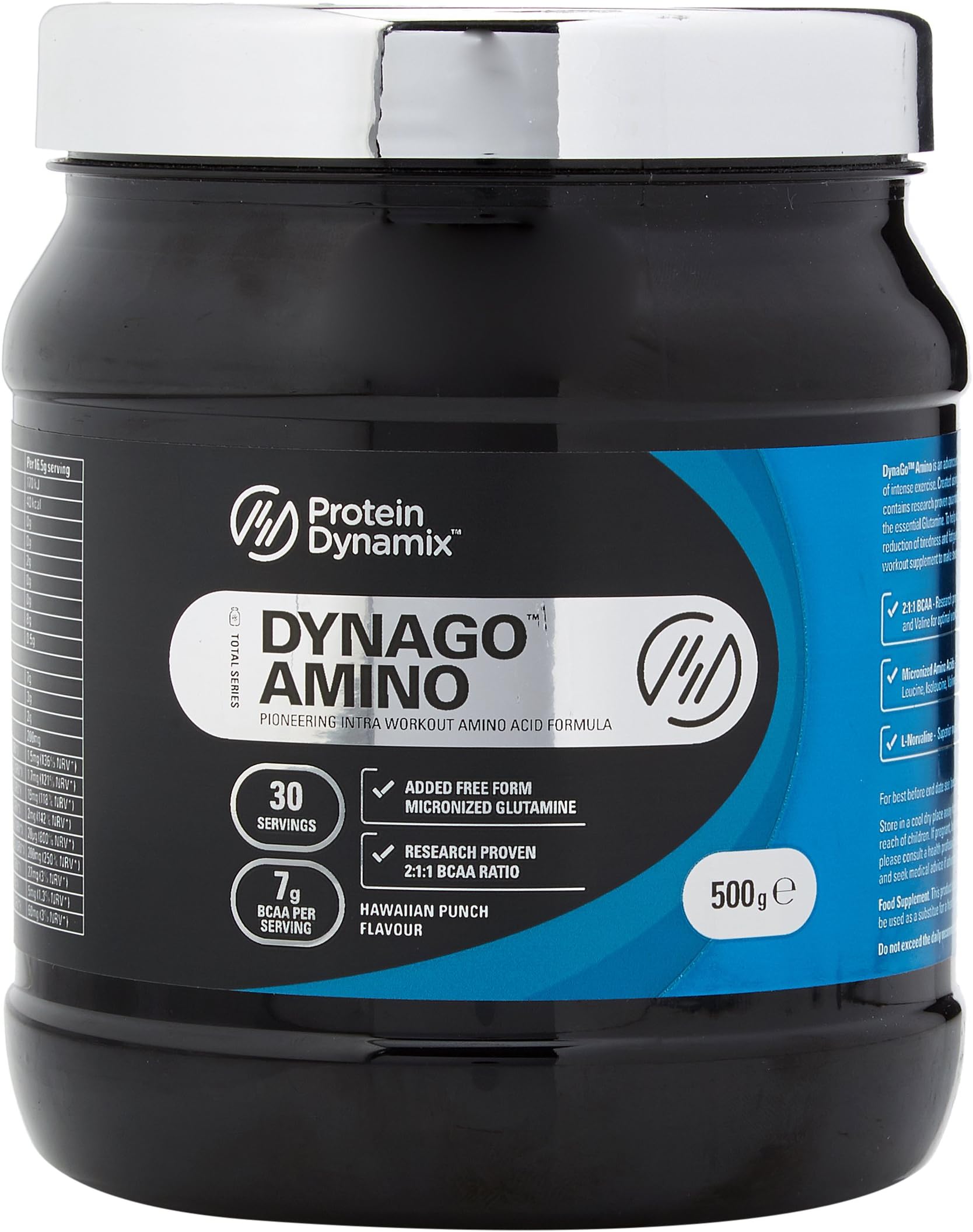 Protein Dynamix Dynago Amino BCAA Intra Workout Hawaiian Punch Flavour Drink Formula, 500g