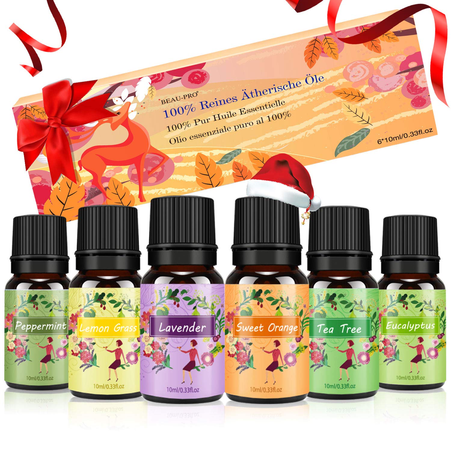 Oli Essenziali Per Diffusori Top 6 Set Aromaterapia Olio Essenziale Biologici Puri 100 Spa Massaggio Bagno Profumato Miglior Regalo Di