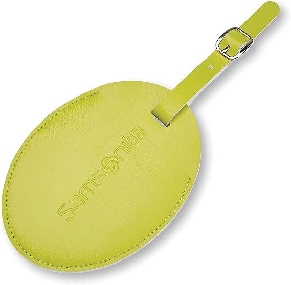 Samsonite 436731897 Large Oval Vinyl ID Tag, Vivid Green