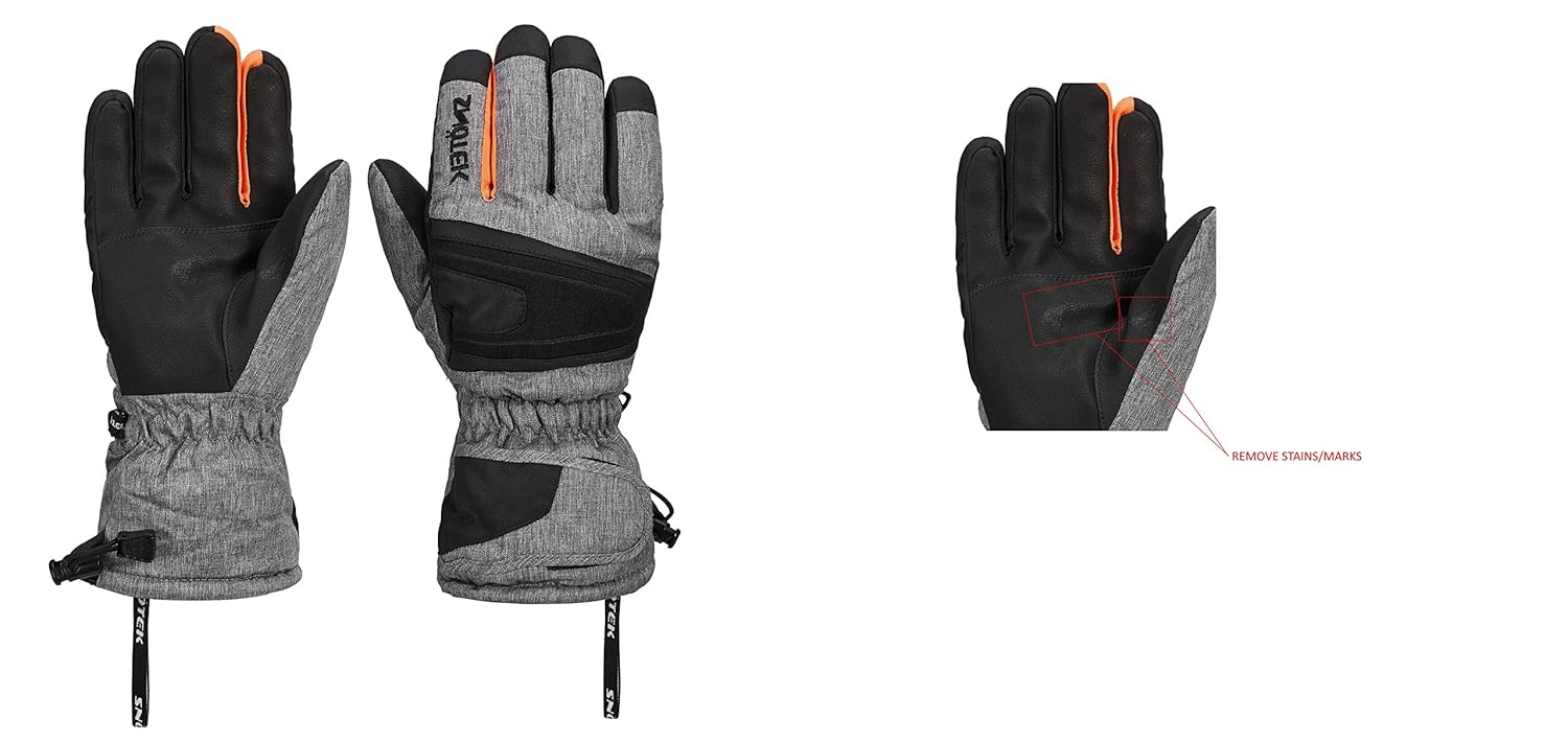 SNOTEK Performance Men’s Winter Ski Gloves for Skiing ST211BLACK, X