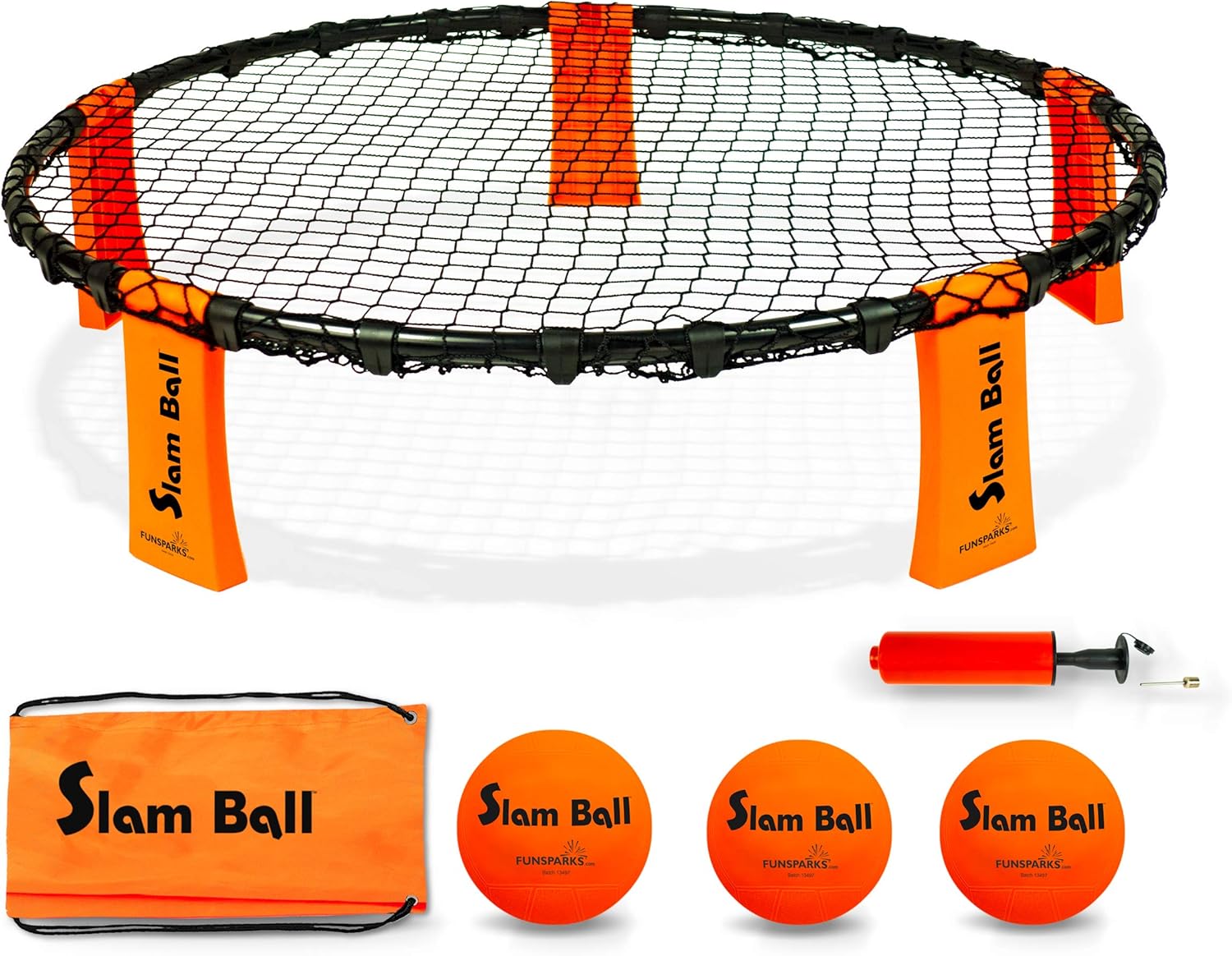 Slam Ball Game - Spike The Ball into The Net at a Park, Beach, Lawn and Backyard – Rally, Set, Smash or Spike Game – Includes Playing Net, 3 Balls, Carrying Bag and Rules : Sports & Outdoors