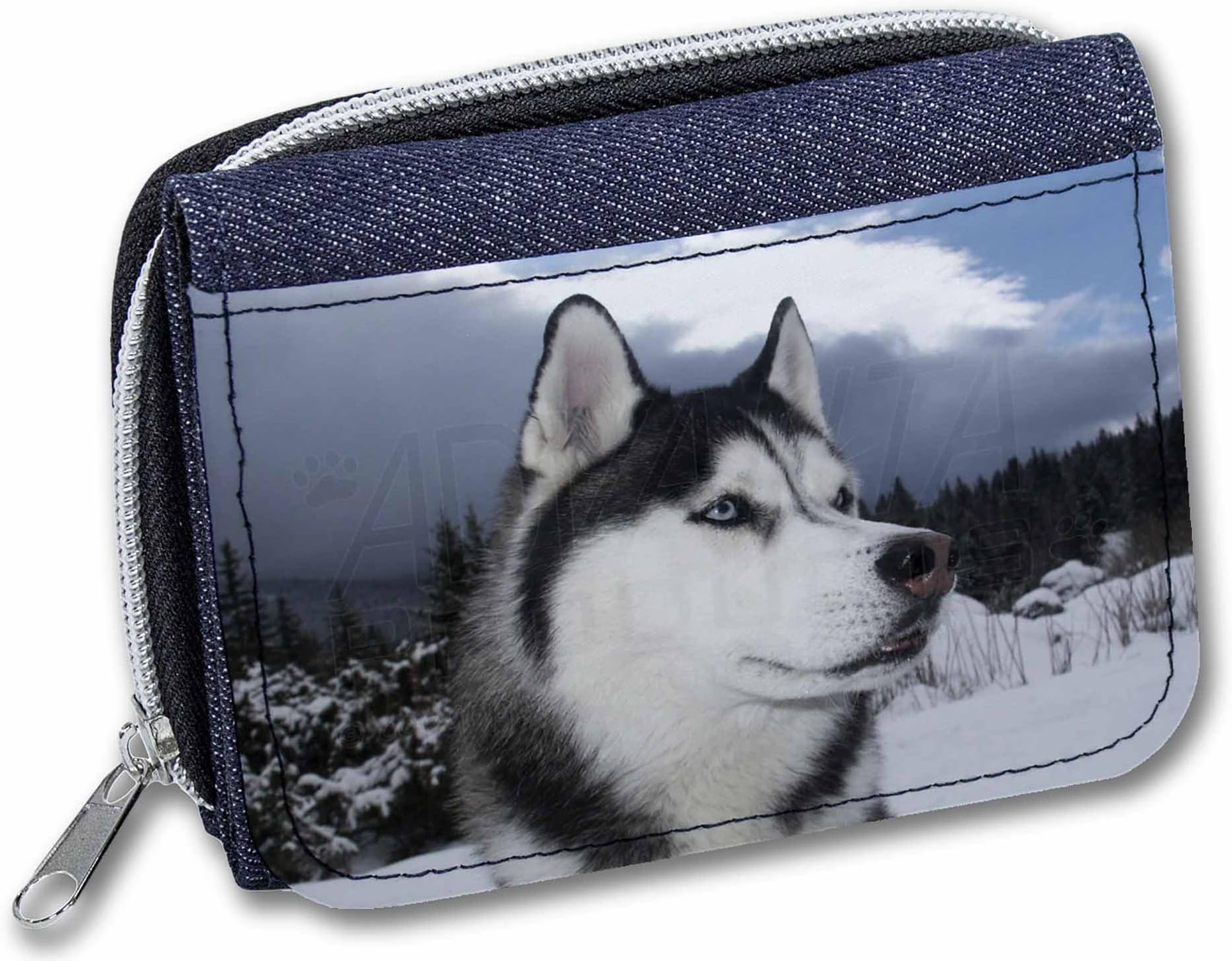 Advanta Group Siberian Husky Dog Unisex Denim Purse Wallet