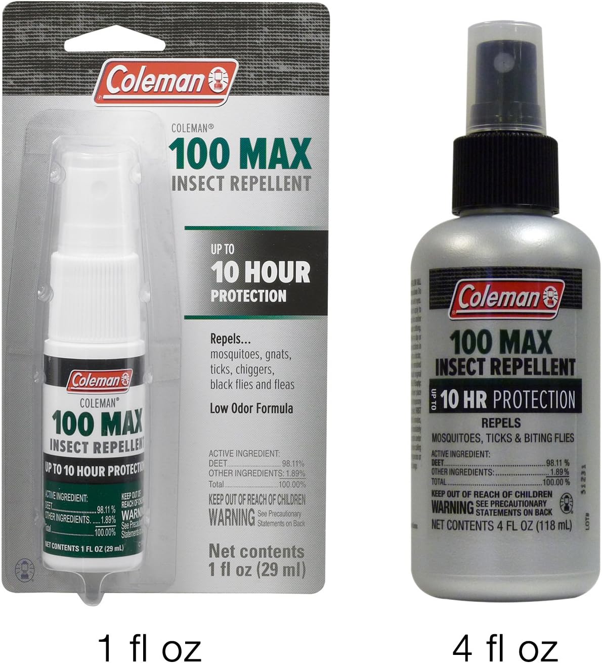 Coleman 100 Max 100% DEET Insect Repellent Pump for Ticks and Mosquitos - 4 oz Bottle : Sports & Outdoors