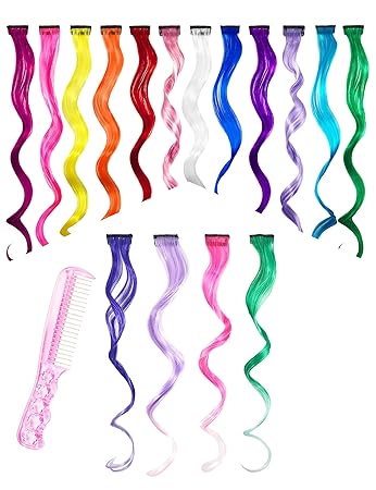 Amazon Com Hair Extensions Clip Extensions Highlights Curly Wave