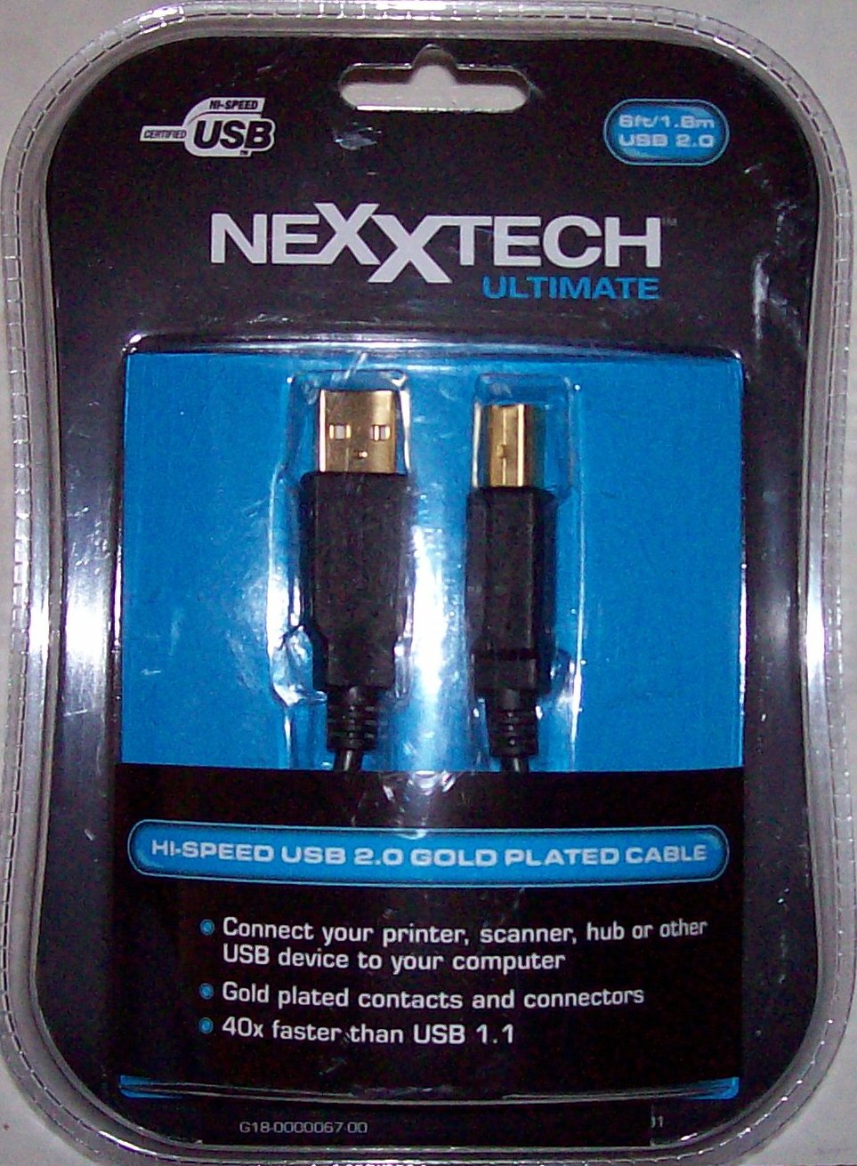 Nexxtech Ultimate HiSpeed Certified USB 2.0 Gold Cable (6 Feet / 1