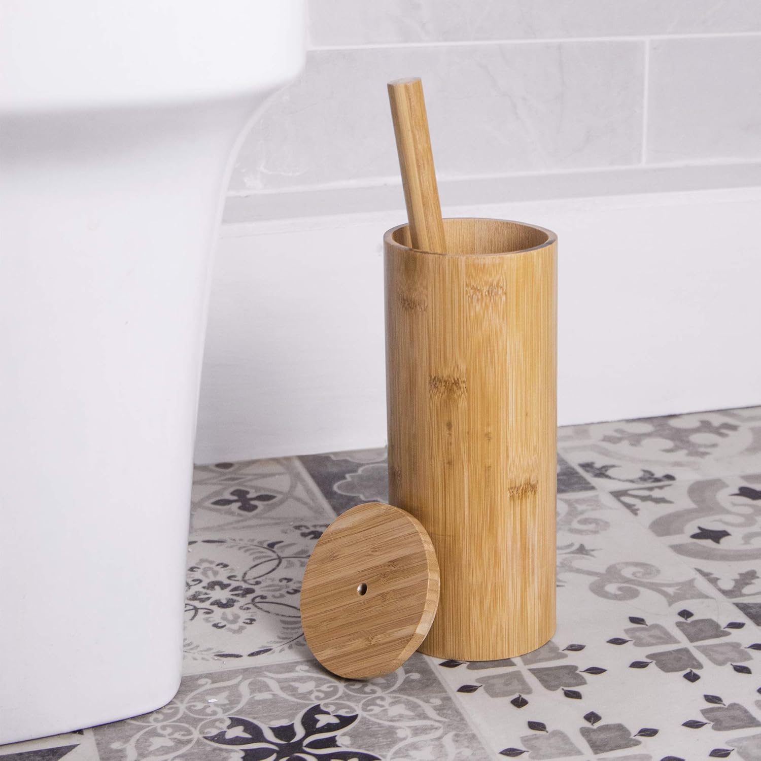 Wooden toilet brush and holder Clearance