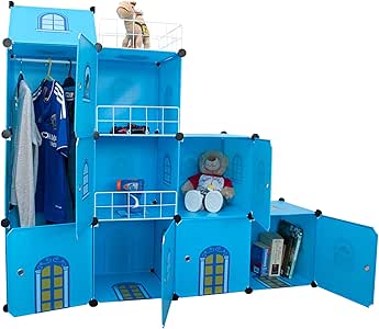 Niños castillo armario Estantería infantil Niños dormitorio armario
