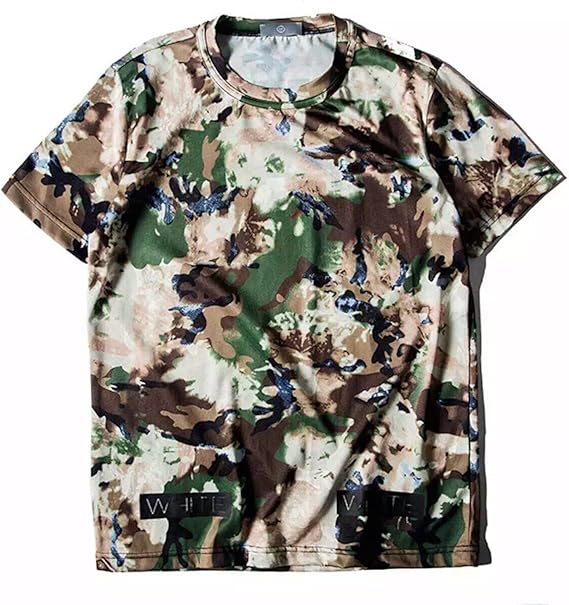 Amazon アルファム Alpham メンズ 半袖 Tシャツ 迷彩 迷彩柄 イラスト プリント 02迷彩グリーンl Tシャツ カットソー 通販