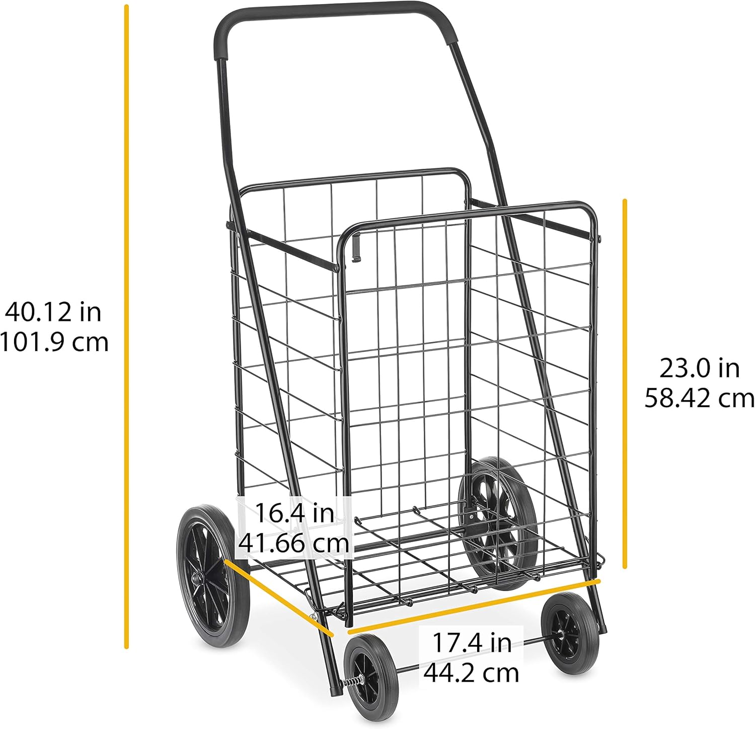 Whitmor Deluxe Utility Cart, Extra Large, Black: Home & Kitchen