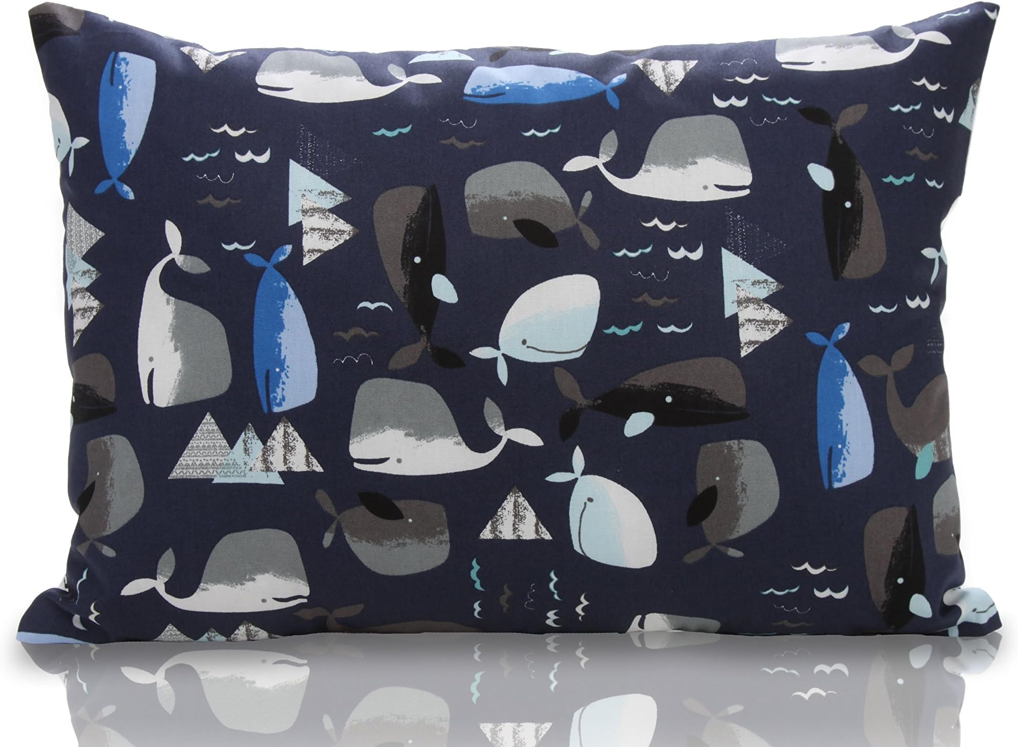 La Petite Unique 35 x 25 cm children’s pillow WITH FILLING washable baby’s pillow 100 % Oeko-tex certified motif : Whale / anchor