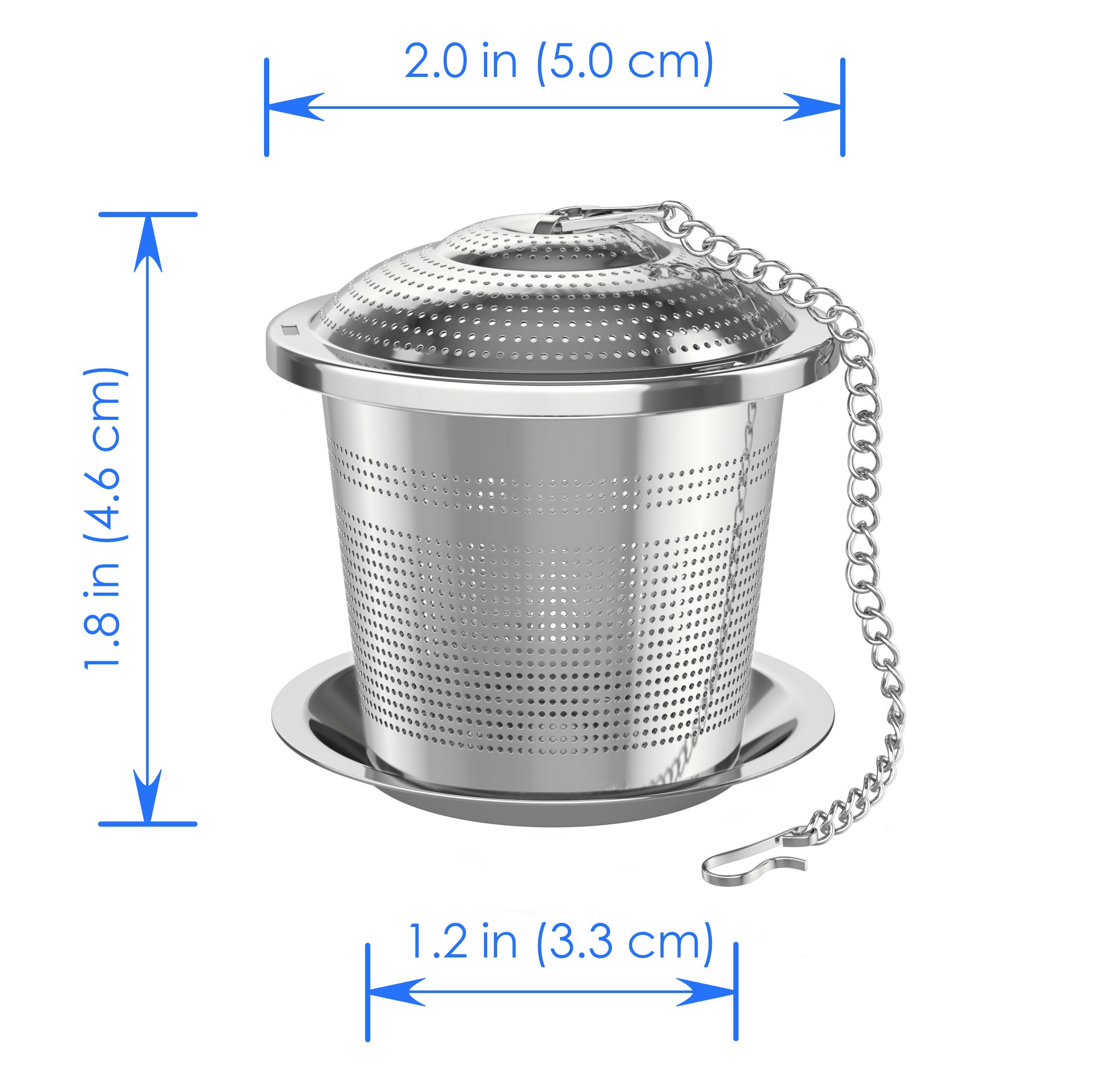 Deluxe Tea Infuser for Loose Leaf Tea. Single or Multi Cup Stainless Steel Strainer