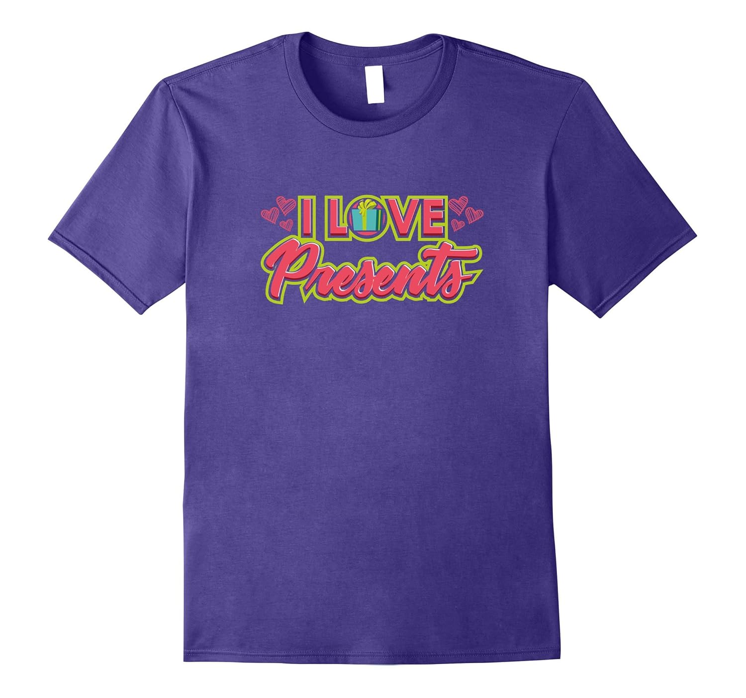 I Love Presents Christmas Holiday Gift Giving T-Shirt-ANZ