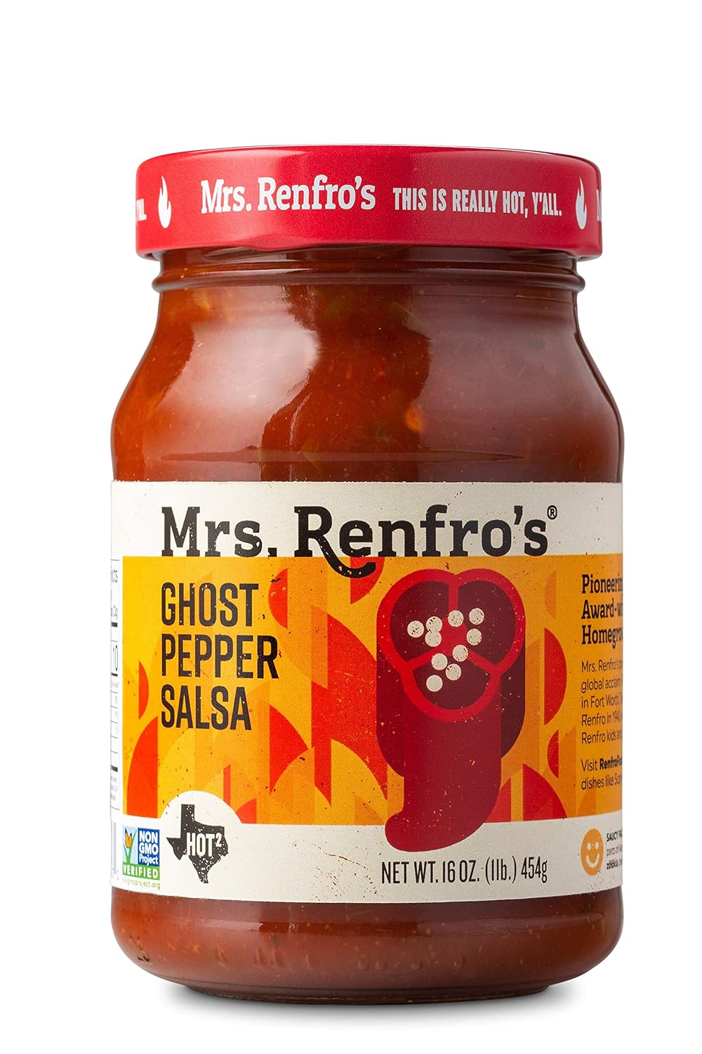 Mrs. Renfro's Ghost Pepper Salsa, 16 oz (6 Pack)