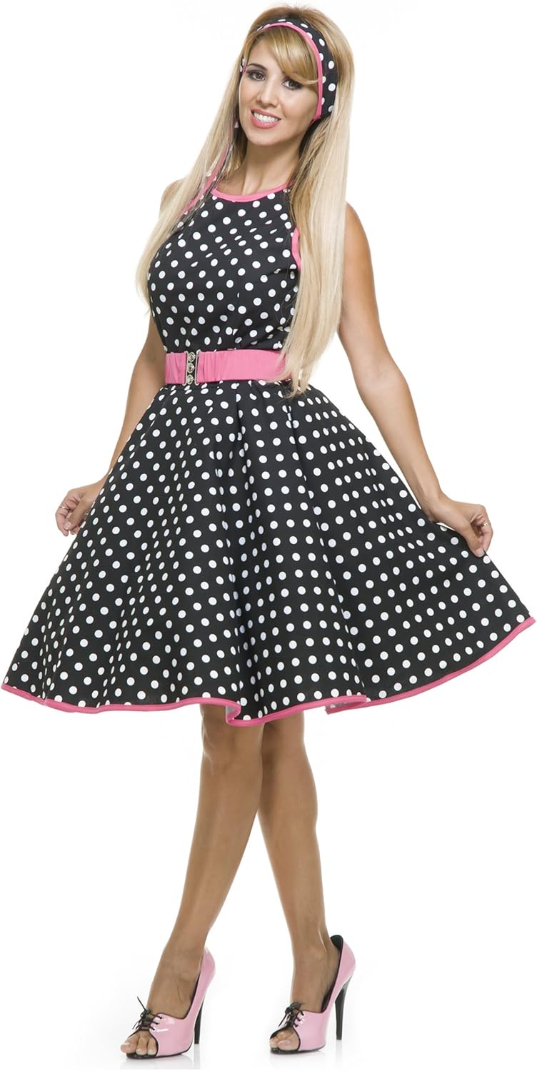 Amazon Com 50s Polkadot Dress Adult Costume Large Clothing