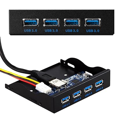 TurnRaise 3.5 inch USB 3.0 Frontplatte USB Hub, Front Panel 4 USB 3.0 Ports Hub (4 USB 3.0 Ports)
