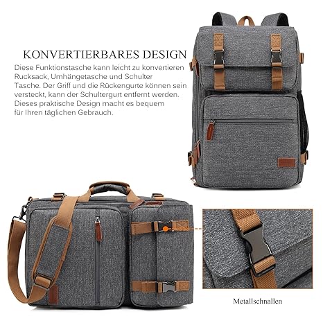Informatica Accesorios Coolbell 17 3 Umwandelbar Maletin Mochila Con Usb Conector Messenger Bag Multiusos Bolso Business Brief Case Travel Backpack Multiples Proteccion Laptop Funda Para Macbook Tablet Hombre Mujer Estudiantes Gris Gris 17 3 Pulgadas