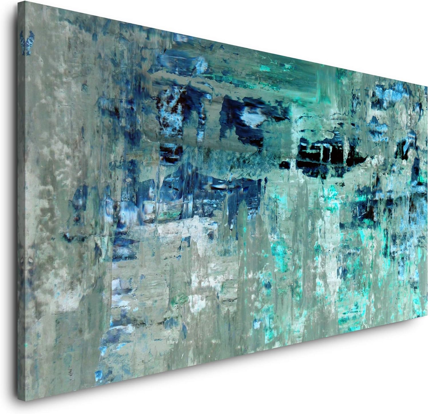 JOSUE Panorama Leinwand Bild 60x120cm - Wandbild Für Wohnzimmer In Gold