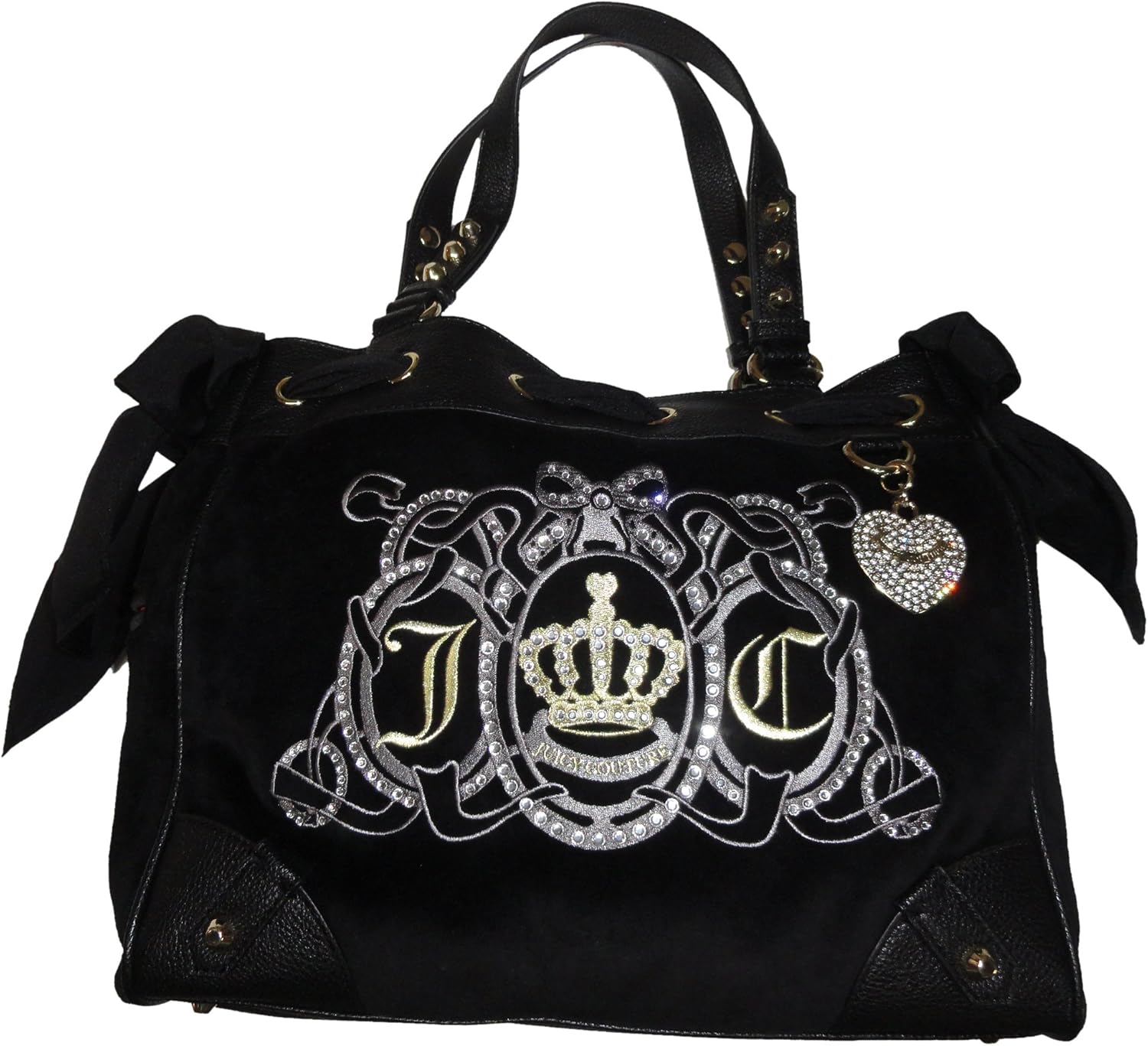 Amazon Com Juicy Couture Daydreamer Juicy Crest Velour Shoulder Bag Yhru3577 Black