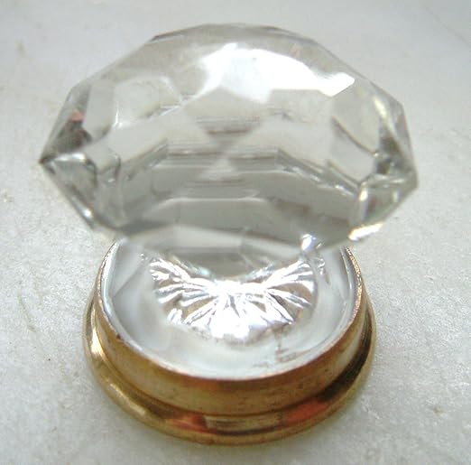 Large crystal cut glass pulls (knobs) with brass base Amazon.co.uk Kitchen & Home