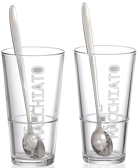 Ritzenhoff & Breker Latte Macchiato Gläser Lena mit Löffel, 4-teilig, 350 ml