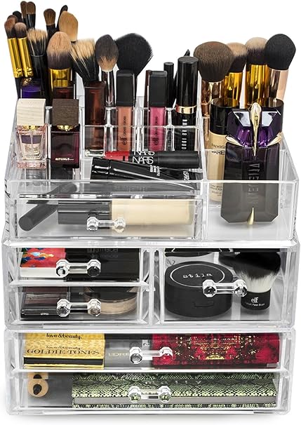 Sorbus Acrylic Cosmetics Makeup And Jewelry Storage Case Display