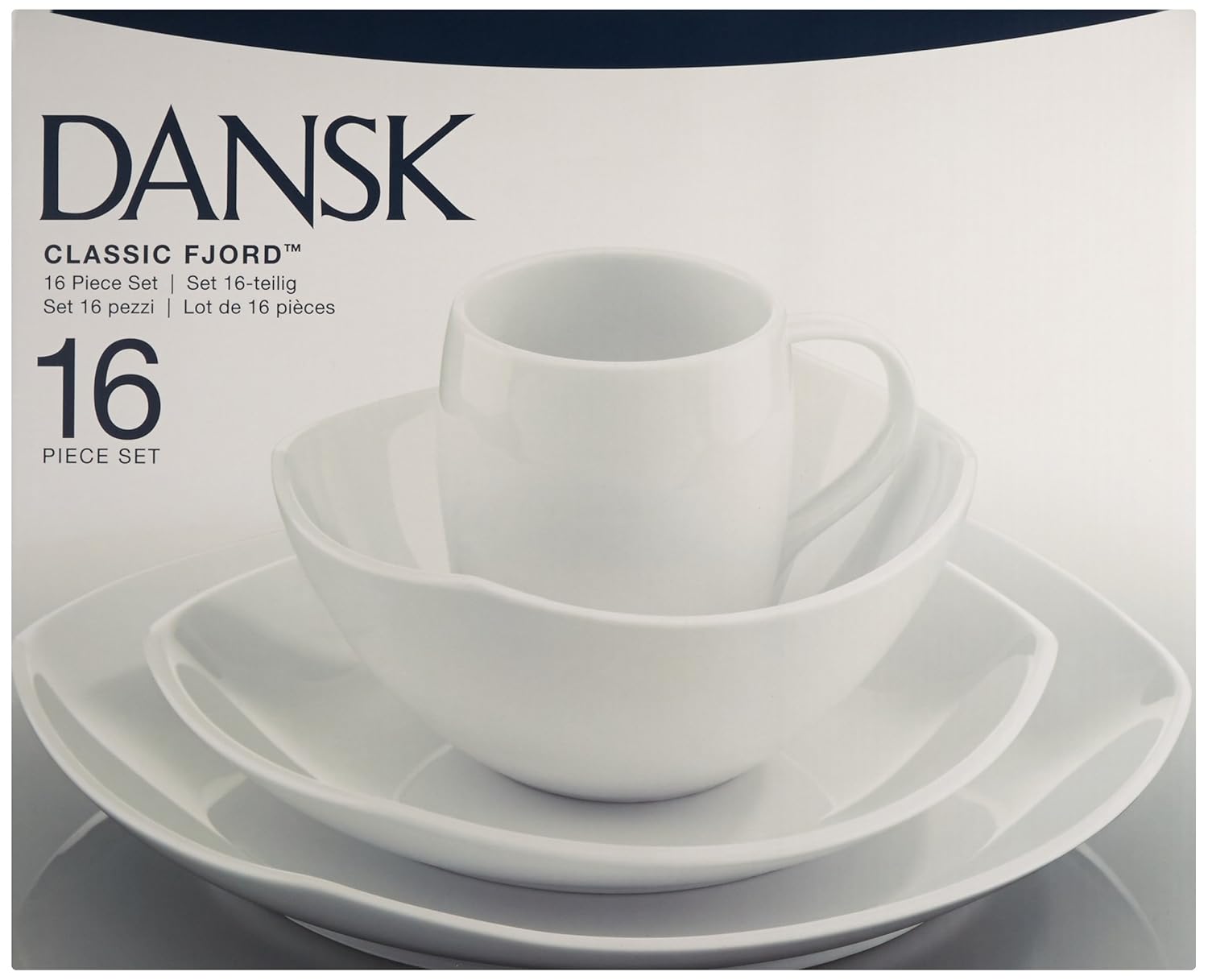 Dansk 16Piece Classic Fjord Porcelain Dinnerware Set White