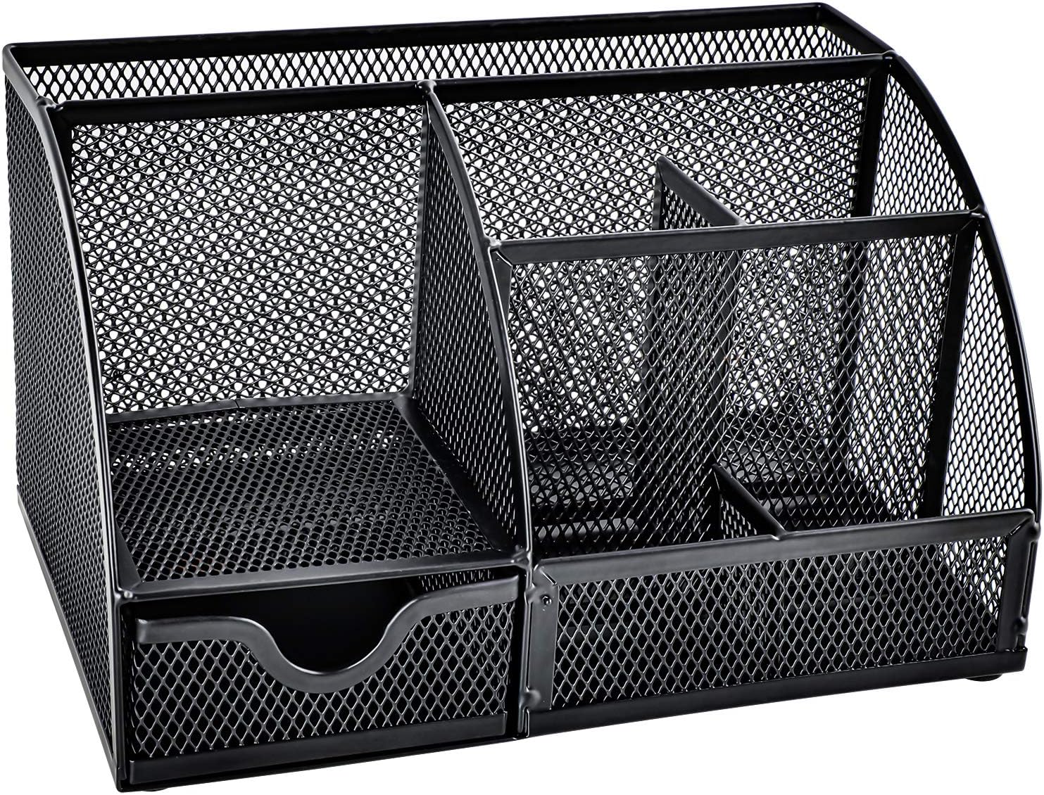 Mesh Desk Organizer Multifunctional Desktop Organizer Office Supplies Holder with 6 Compartments and 1 Drawer for Home, Office, School, Classroom, Workshop by Pipishell: Home Improvement