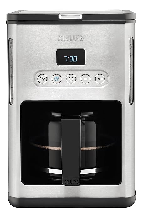 Krups KM442D Premium Filter-Kaffeemaschine, 10-15 Tassen, 1,000 W, programmierbar, edelstahl/schwarz