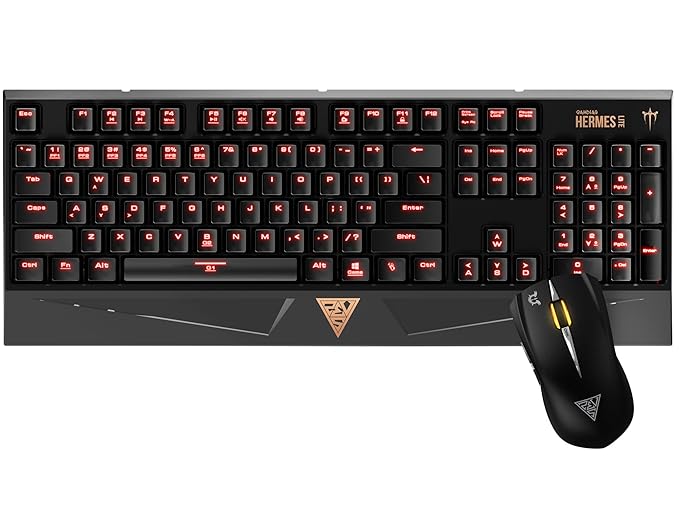 GAMDIAS Hermes Lite Mechanical Gaming Combo (rot Schalter) mit integriertem Speicher schwarz rot Combo