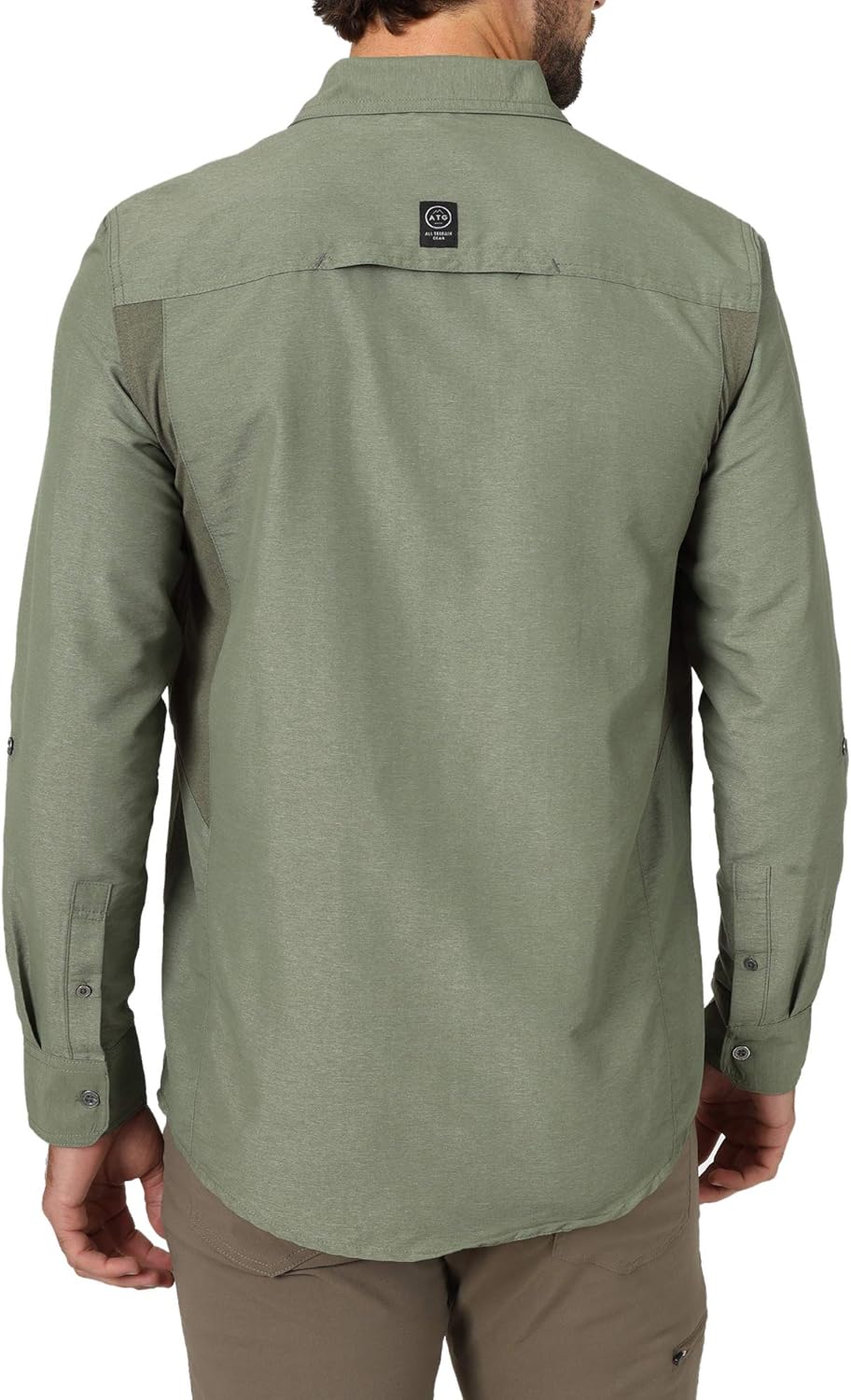 ATG by Wrangler Men's Long Sleeve Mixed Material Shirt at  Men’s Clothing store