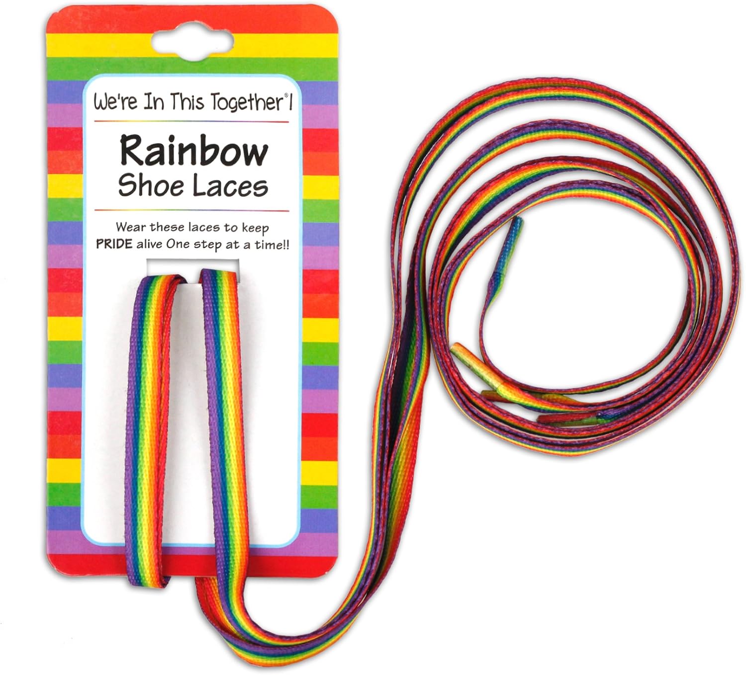 Fundraising For A Cause Gay Pride Rainbow Striped Shoelaces Bright