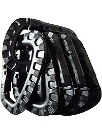 Tactical Carabiner Keychain - Hard Polymer Carabiners Climbing D Rings Light Weight Spring Snap Gear Clip Utility Hooks Backpack Hanging Buckle for Camping Hiking Fishing