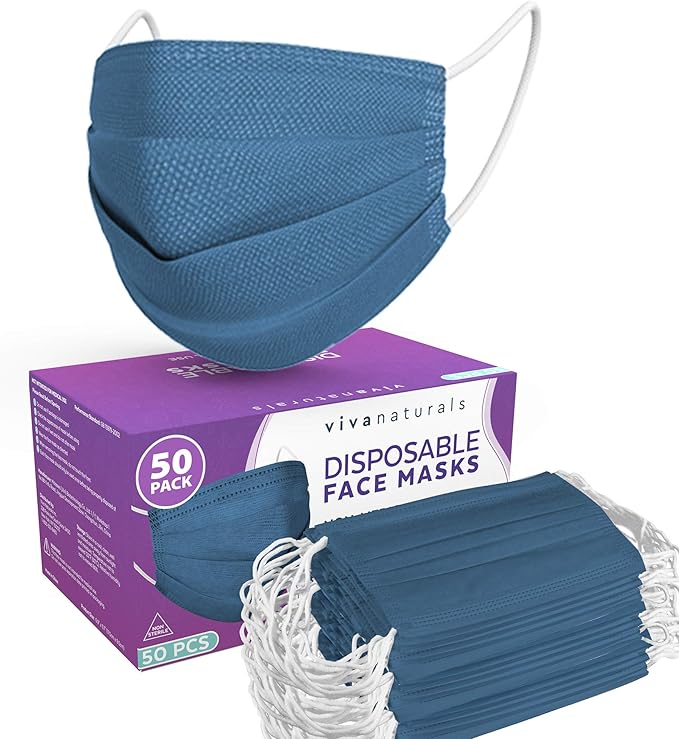 Gray Face Mask (50 Pack) Premium 4Ply Gray Disposable