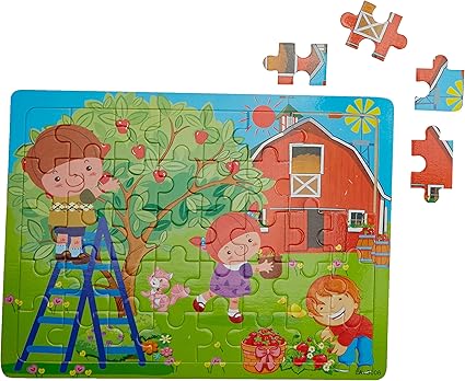 Tiny Souls Wooden Puzzle Apple Garden, 2 Boys, 1 Girl