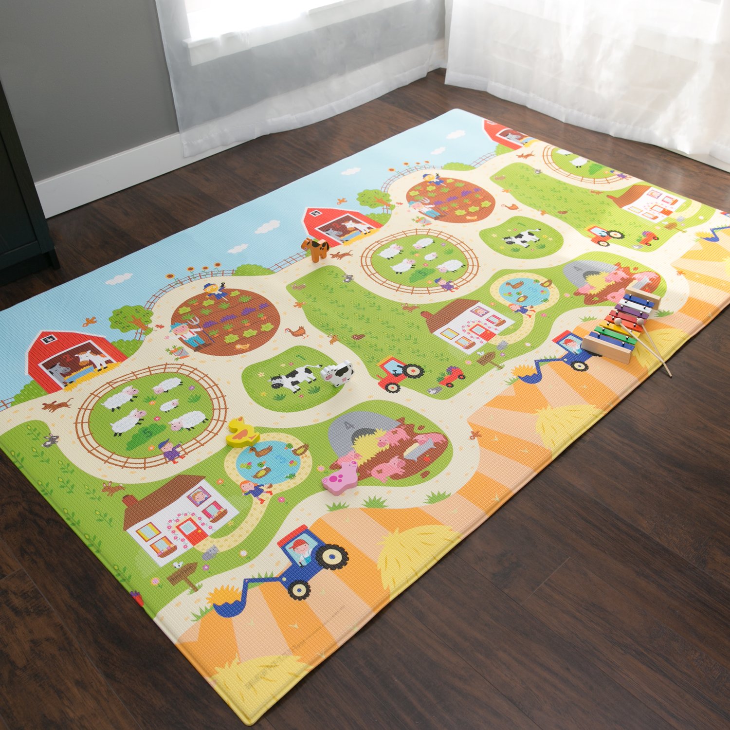 baby care play mat busy farm