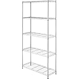 Whitmor Supreme 5-Tier Chrome Storage Shelves; Industrial Grade Steel, NSF Approved For Commercial Use