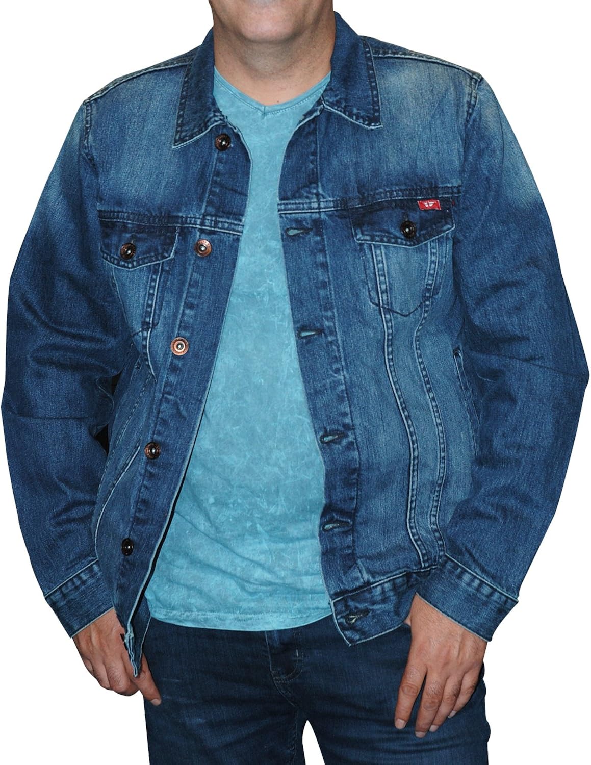 Hero Herren Jeansjacke Übergangsjacke Leichte Jacke Herrenjacke - Blue