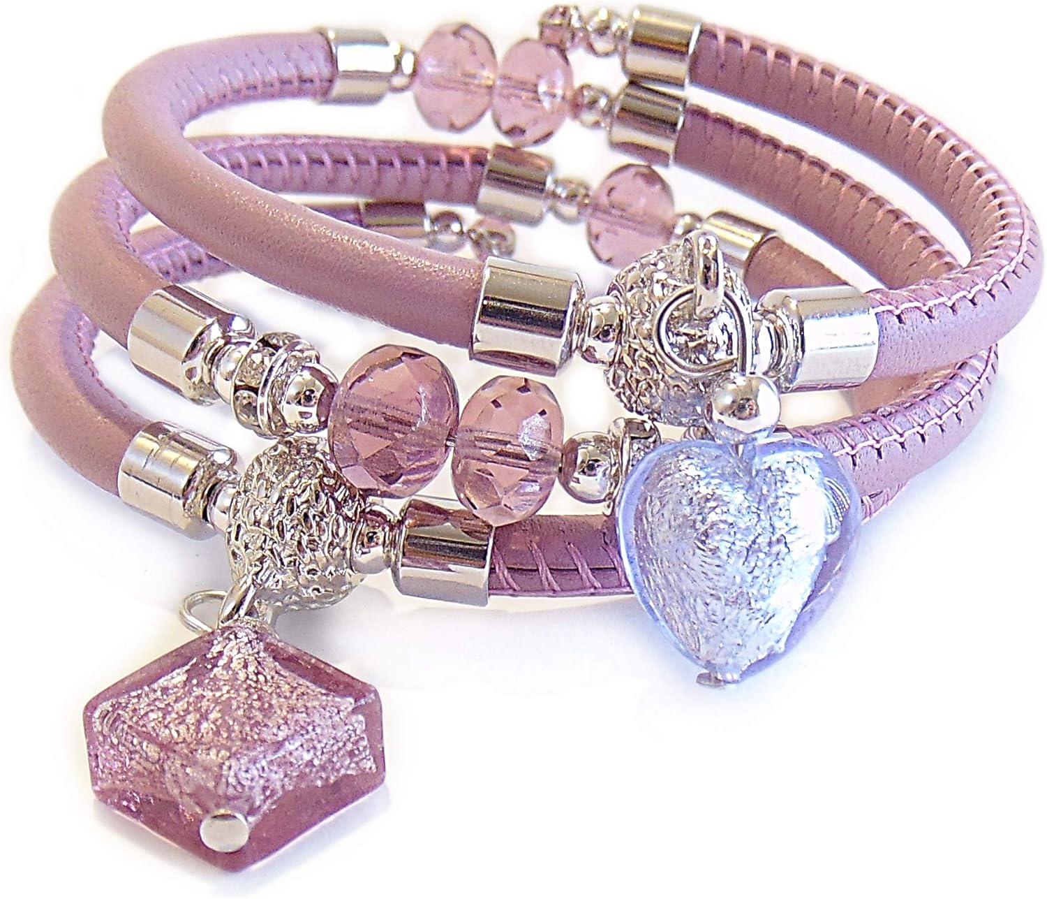 VENEZIA CLASSICA DamenArmband aus Murano Glas mit Silberblatt und