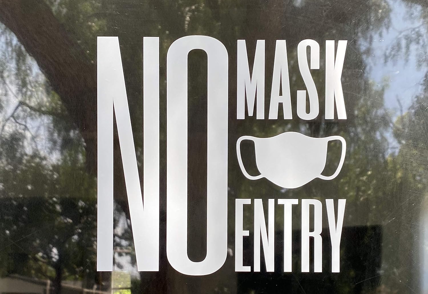 NO MASK MASK REQUIRED SIGN COVID19 SAFETY DECAL IN WHITE NO ENTRY Home