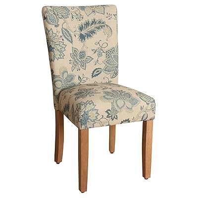 HomePop Parsons Classic Upholstered Accent Dining Chair, Blue Jacobean
