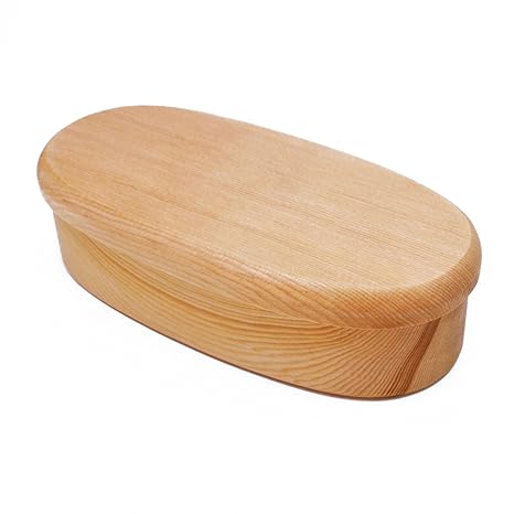 Amazon 木製 くりぬき お弁当箱 くりぬき小判 杢地 420cc 男性用