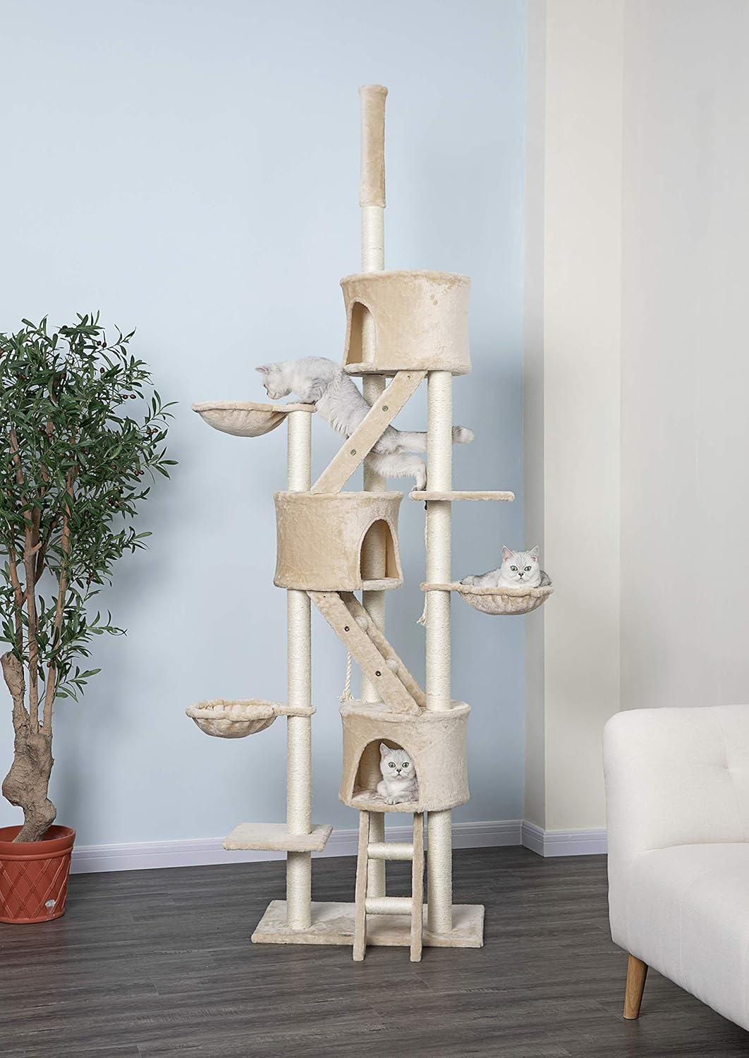 Go Pet Club Huge Cat Tree Beige Color: Pet Supplies