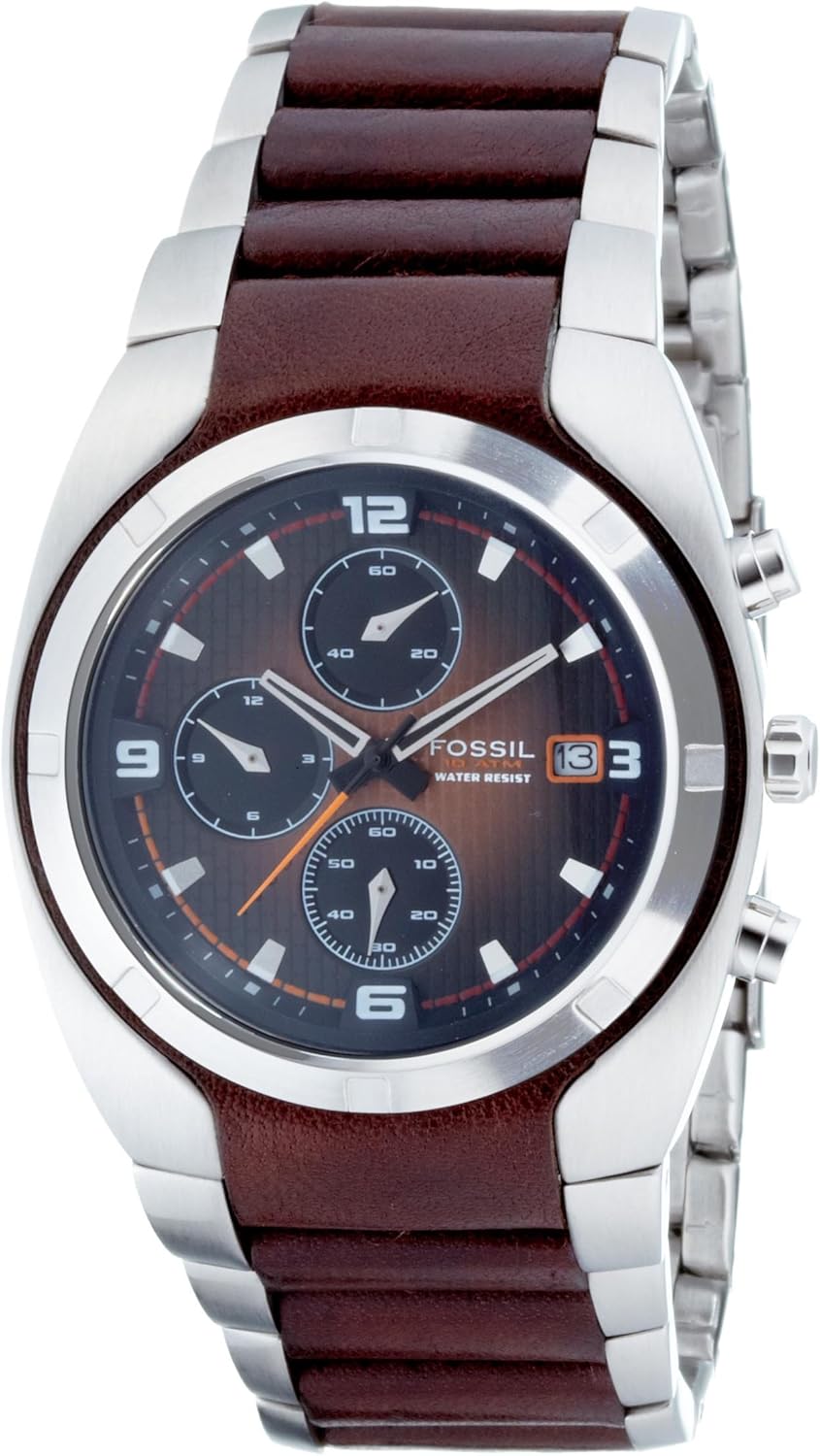 Fossil HerrenArmbanduhr Chronograph Edelstahl mehrfarbig Blue Sport