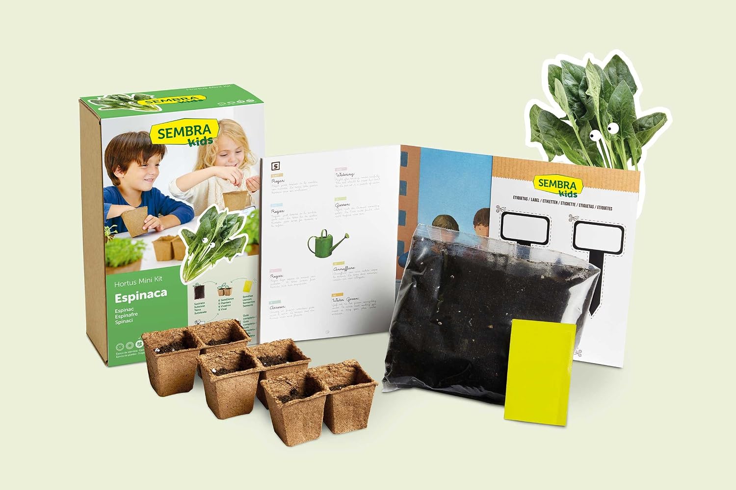 SEMBRA - juego educativo, Kit huerto Espinaca: Amazon.es: Jardín