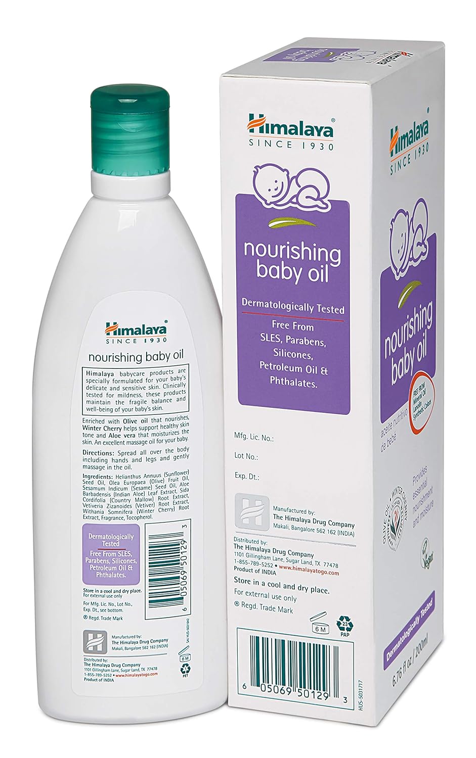 Himalaya Nourishing Baby Oil, Light & Non-Greasy for a Soothing Massage or Baby Bath, 6.76 oz, 2 Pack : Baby