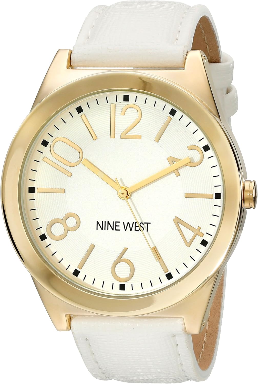 Nine West Women's NW/1660WTWT GoldTone and White Strap